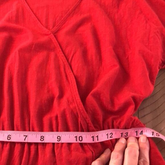 Belted Red Faux Wrap Dress with Pockets Vacation or Beach 🏖 by Universal Thread - Picture 12 of 17